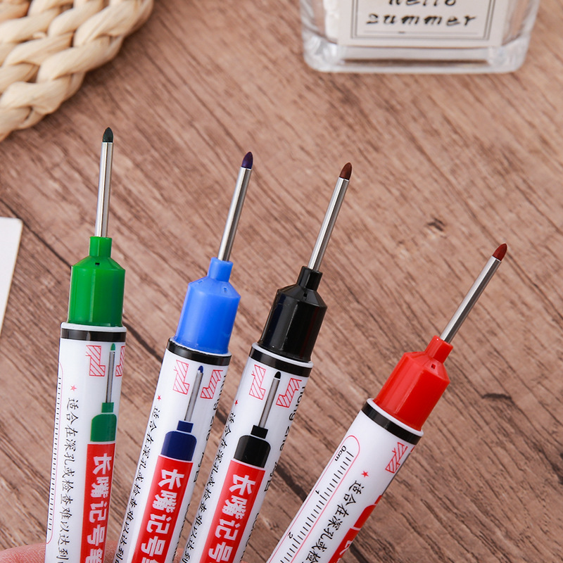 Nuevo marcador de cabeza larga, impermeable, marcador de azulejos de agujero profundo, marcador fino para carpintería de secado rápido, bolígrafo a base de aceite multiusos