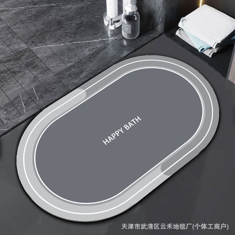 Transfronterizo simple almohadilla de suelo de baño de barro de diatomeas resistente al deslizamiento absorción de agua almohadilla de inodoro puerta de inodoro almohadilla de pie antisucia