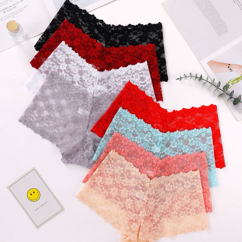 French Lace Pure Lust Style Lace-Up Girls Sexy Lace Boxer Briefs Shein Temu Tiktok Exclusive