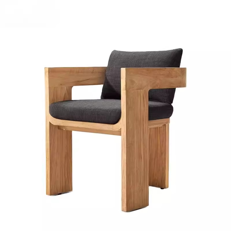 Mesa y silla de madera maciza al aire libre patio hotel impermeable al aire libre protección solar alojamiento residencial de madera mesa y silla de comedor muebles de exportación