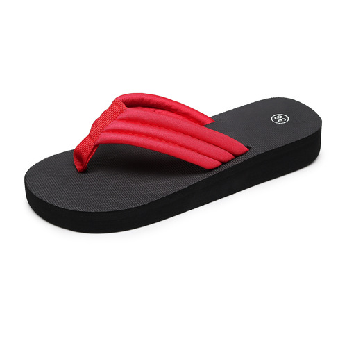 Summer New Women's Plus Size Herringbone Slope Heel Glitter Slides Beach Sandals