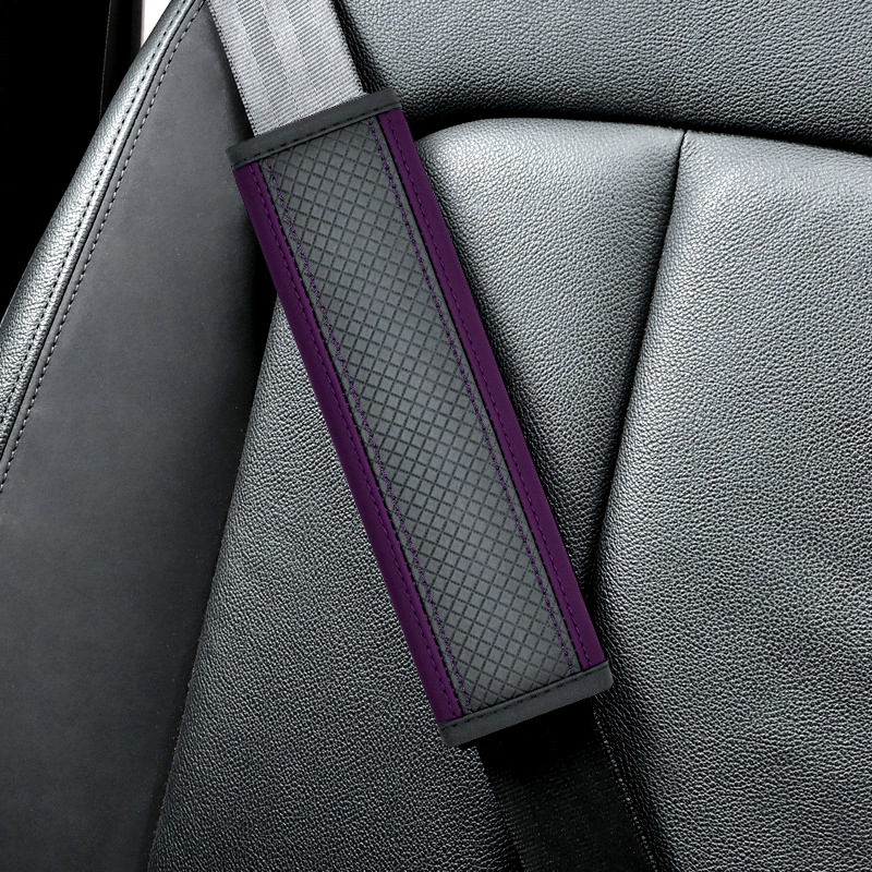 Seat belt shoulder pad, Qìchē Car Seatbelt - dd-rhombus-shoulder-pad-single-black-purple-color-24cm