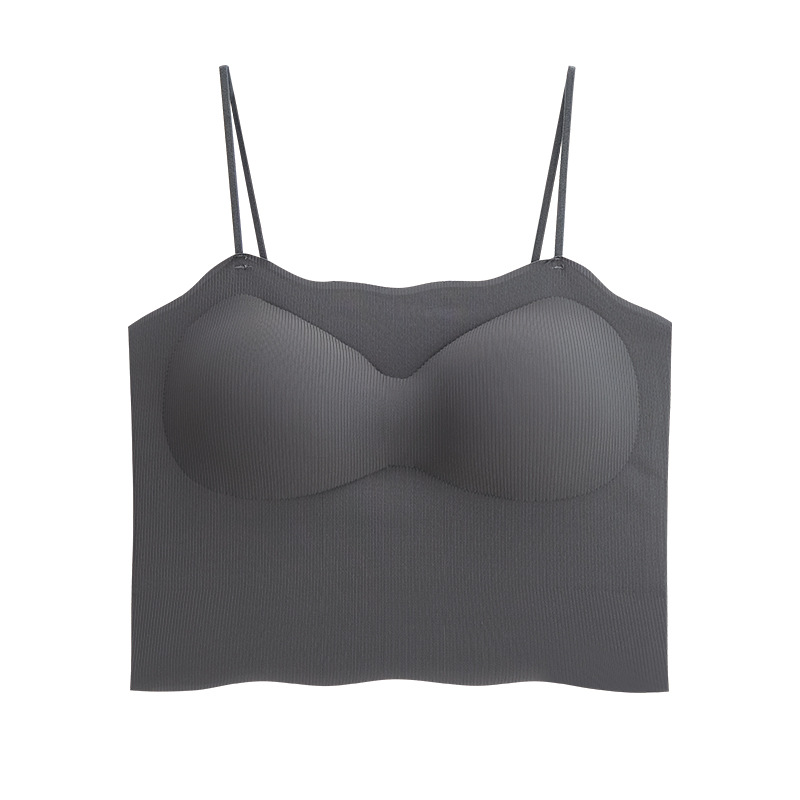 Nueva camisola de seda de hielo delgada base interior de las mujeres desgaste exterior tubo superior anti-exposición belleza espalda superior