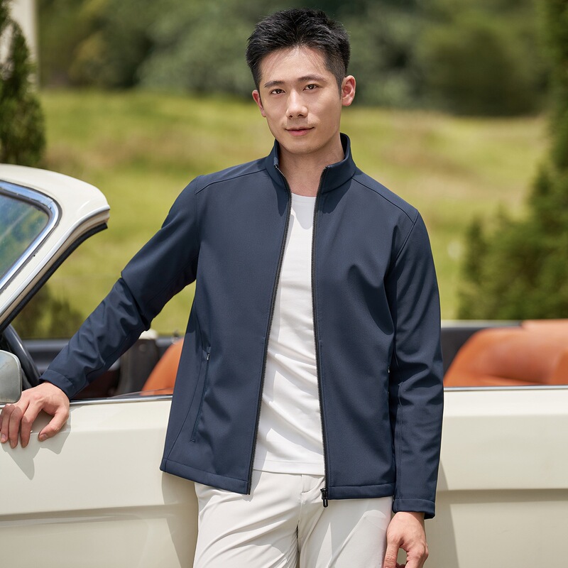 Stand-up collar sports jacket, casual workwear for men and women, team building jacket, autumn and winter jacket with printed or embroidered logo, corporate top Stand-up collar sports jacket, casual workwear for men and women, team building jacket, autumn and winter jacket with printed or embroidered logo, corporate top