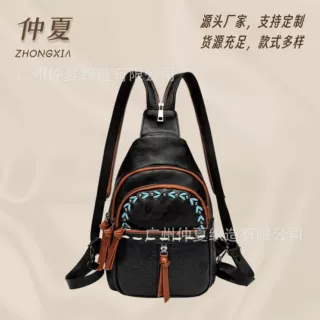 跨境欧美复古胸包便携式亚马逊休闲户外女斜挎胸包通勤百搭双肩包