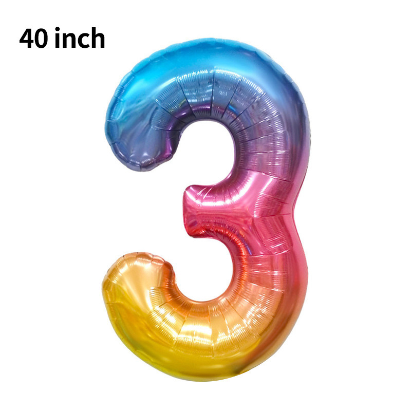 Globo digital transfronterizo grande de 40 pulgadas versión estadounidense 0-9 globo de película de aluminio decoración de fiesta de cumpleaños globo digital de imitación image 38