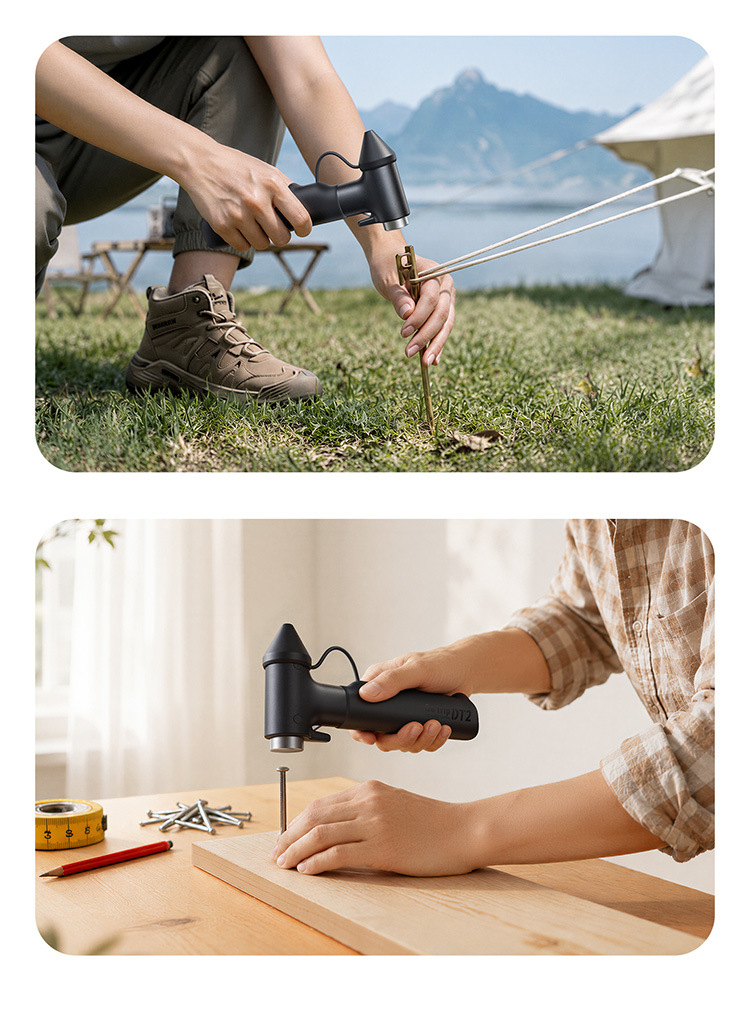 Baseus safety hammer car window breaker with cutter, four-in-one tungsten steel multifunctional life-saving hammer