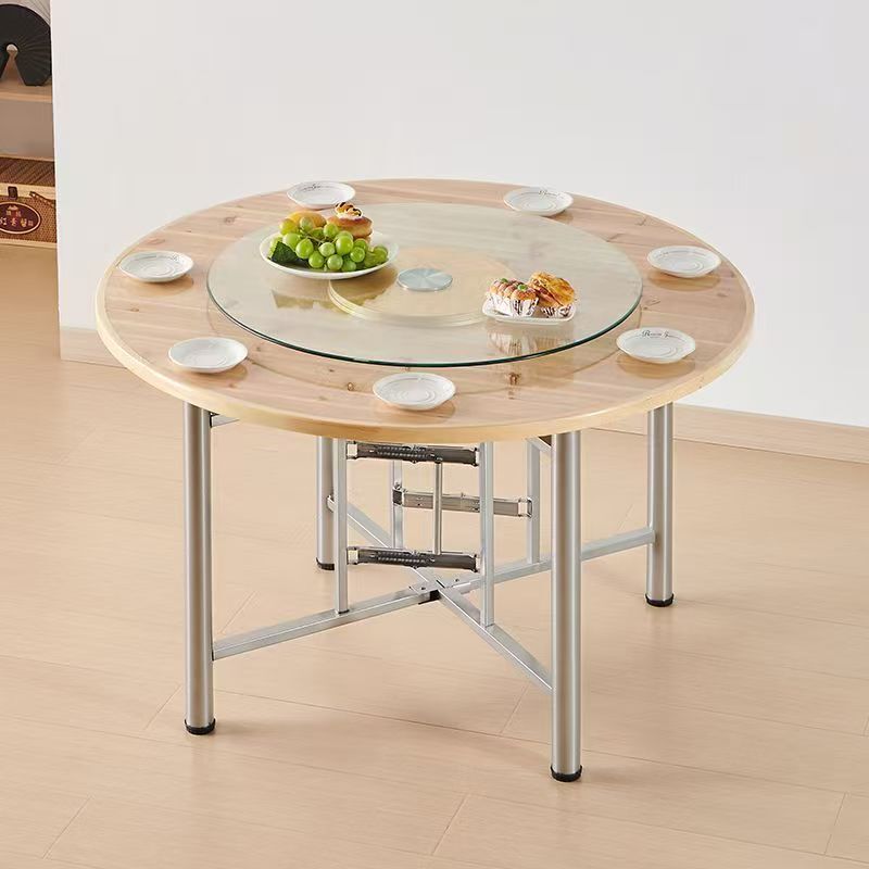 Hotel Round Rotating Table, Large Round Table, Foldable Dining Table, Thickened Tabletop, Household Multi-Person Dining Banquet Table Hotel Round Rotating Table, Large Round Table, Foldable Dining Table, Thickened Tabletop, Household Multi-Person Dining Banquet Table