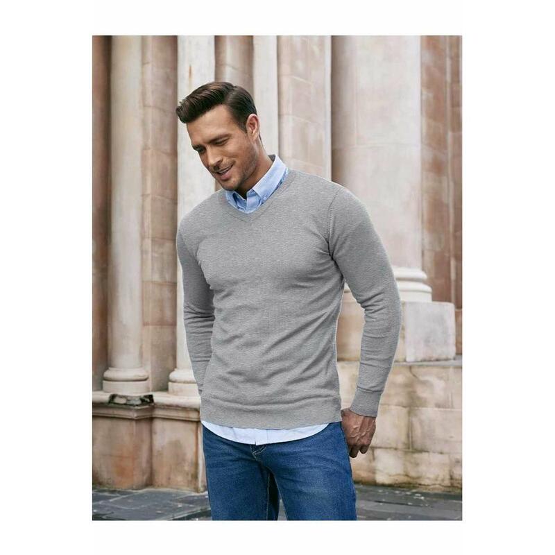 Wholesale Fashion Knitted V-neck Pullover Wholesale Men's Autumn Casual Plus Size Merino Sweater