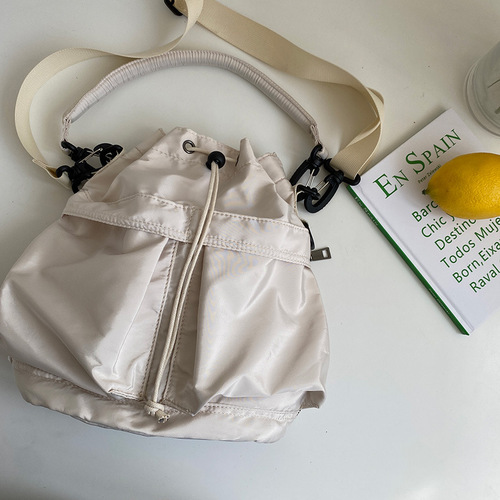 Shoulder bag for women, versatile large capacity  new nylon handbag niche high-end drawstring armpit crossbody bag