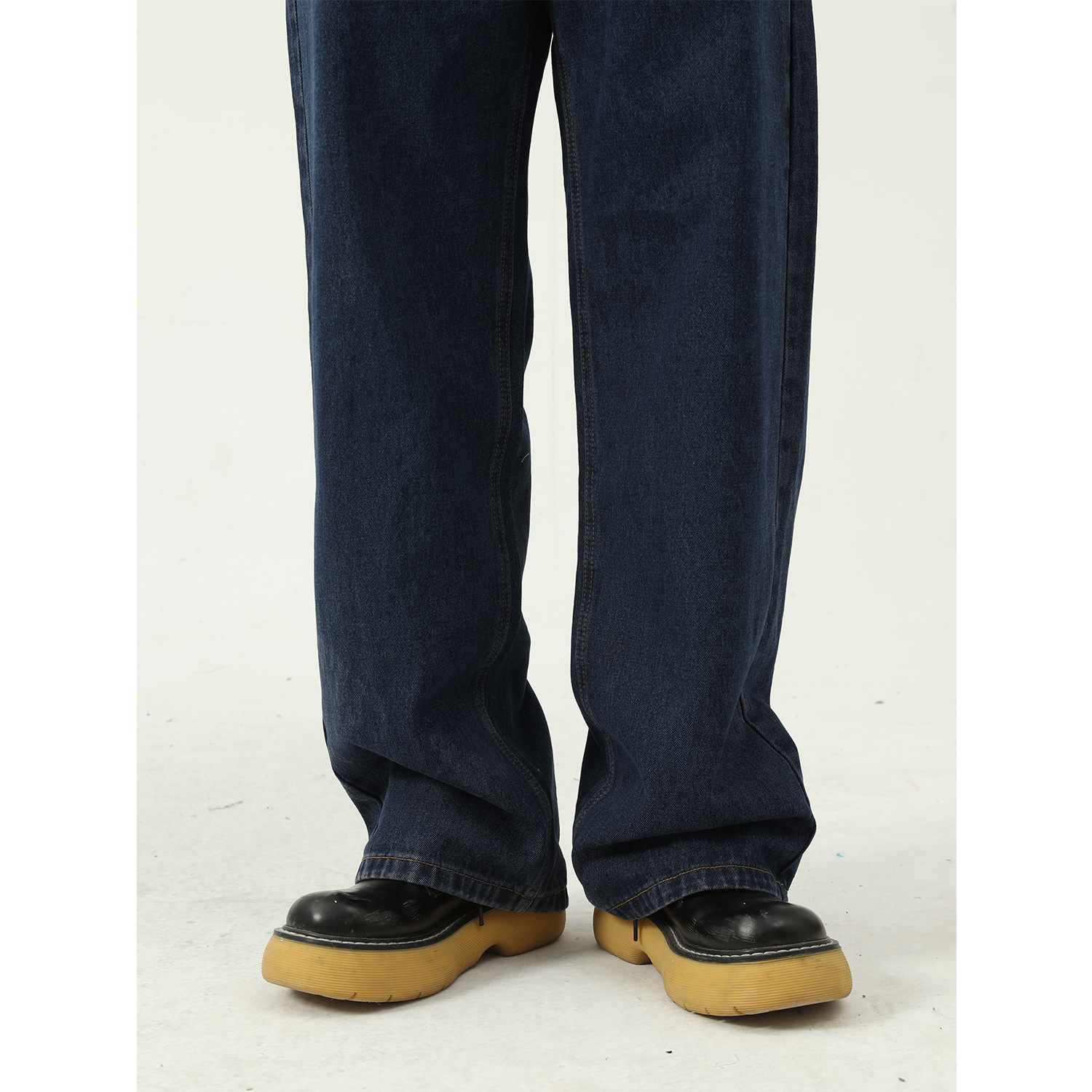 Mtlclothes ropa de hombre | cuatro estaciones nuevo estilo coreano azul oscuro Mediados cintura adelgazamiento hombres y mujeres mismo jeans