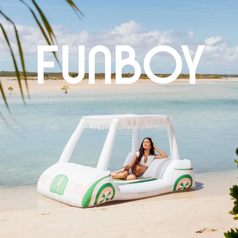 Outdoor Inflatable Luxury Golf Cart Pool Float Bed with Removable Tassel Sunshade and Two Cup Holders Outdoor Inflatable Luxury Golf Cart Pool Float Bed with Removable Tassel Sunshade and Two Cup Holders