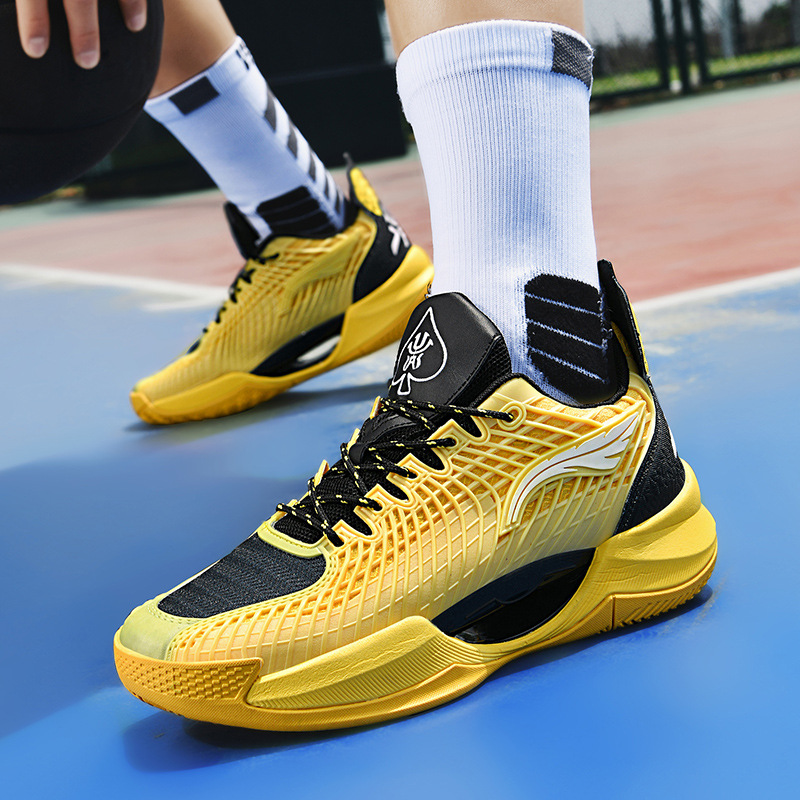 Fricción con sonido profesional antideslizante zapatos de baloncesto de combate real hombre y mujer amortiguador desgaste pareja zapatos deportivos casuales