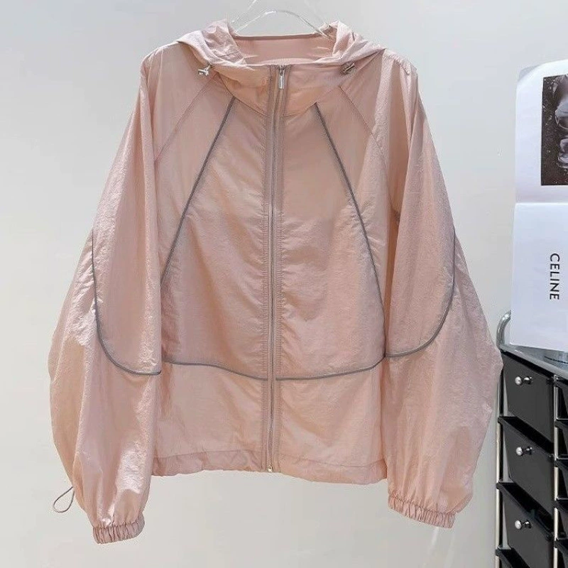 Куртка для защиты от солнца oversize, дышащая летняя кардиган-куртка с капюшоном
