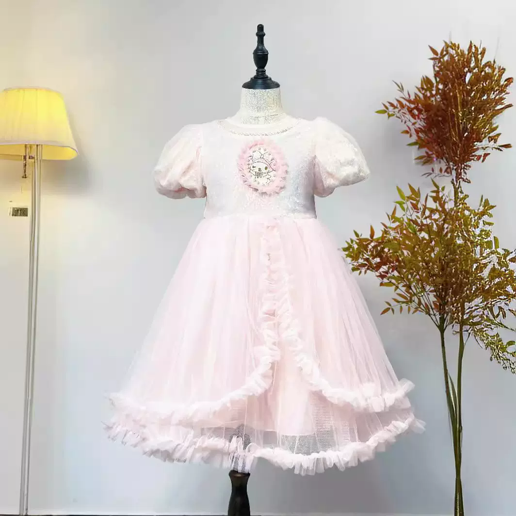 女童夏季新款连衣裙儿童网纱公主裙库洛米甜美纱裙洛丽塔礼服裙