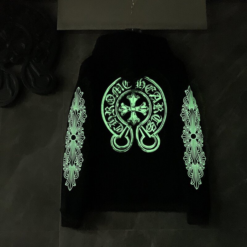 Chrome Heart Hoodie 克罗伈十字架连帽卫衣跨境宽松男女拉链帽衫|undefined