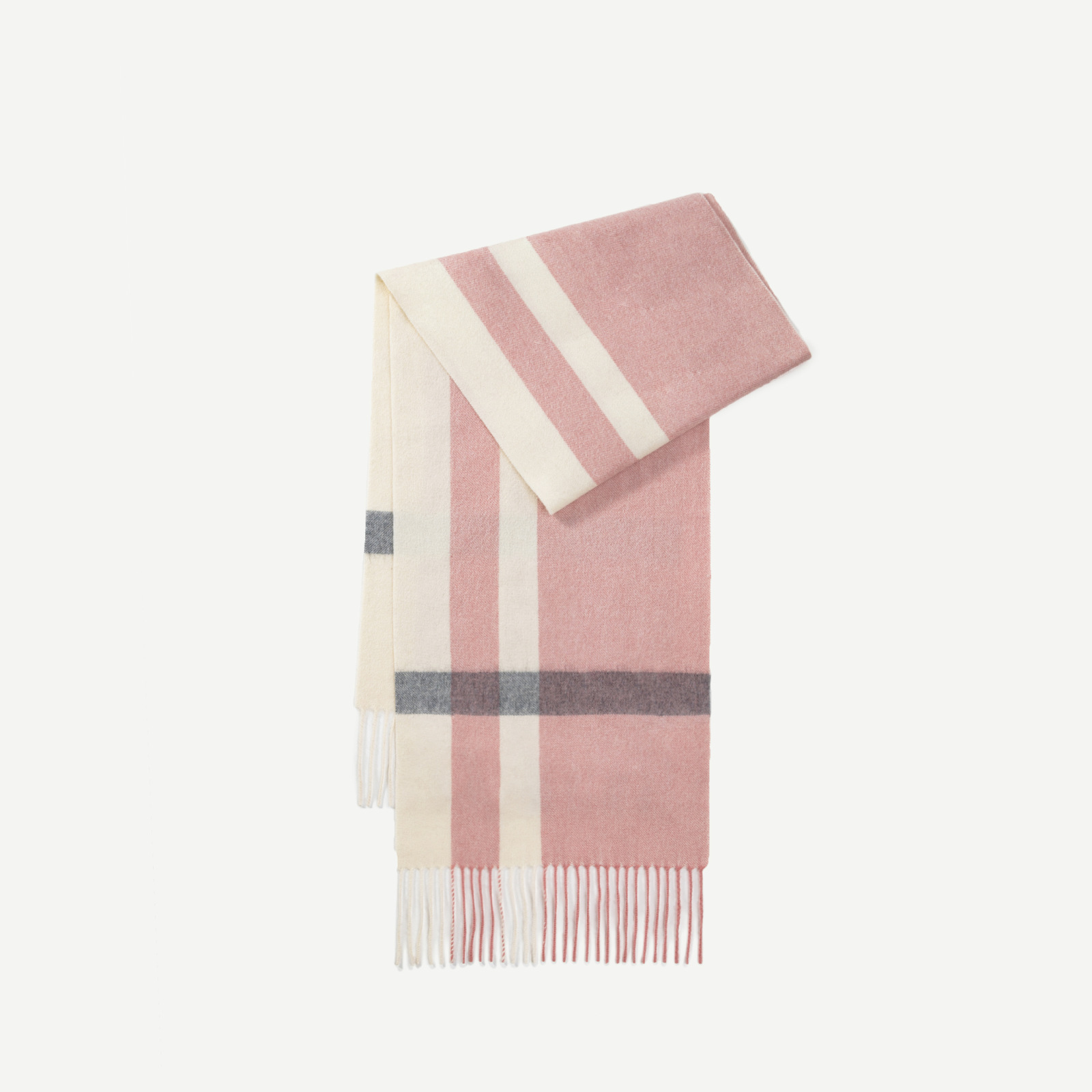 Nuevo estilo europeo y americano 100% bufanda de lana para mujer otoño e invierno chal a cuadros de alta calidad bufanda de borla simple salvaje al por mayor