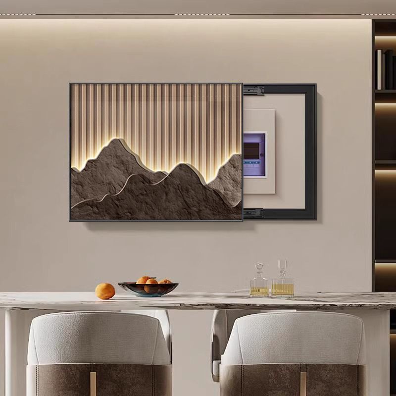 Ultra-Thin Electric Meter Box Decorative Painting Modern Light Luxury Landscape Restaurant Punch-Free Main Switch Electric Meter Box Distribution Box Hanging Painting