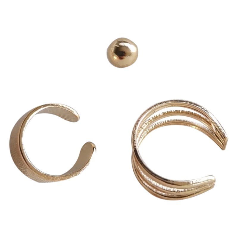 Temperament Fashion Simple Multi-ring Ear Clip Without Ear Holes Women's Retro Hong Kong Flavor Cold Wind Ear Bone Clip Fairy Mori Super Fairy