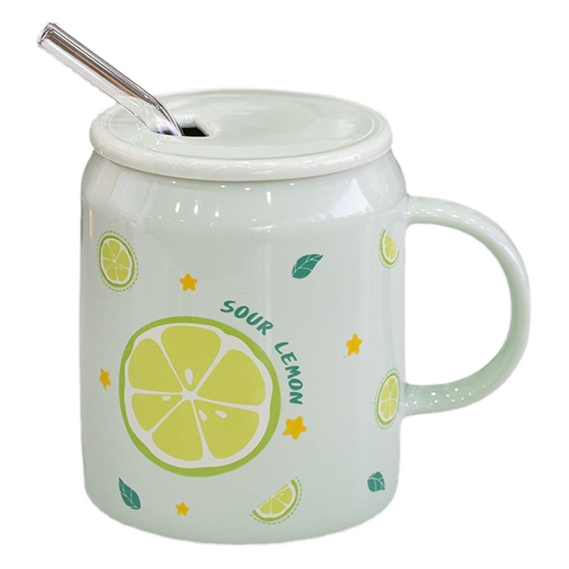 Creativo de paja taza cerámica fruta al por mayor ceremonia apertura regalo impresión publicidad logo agua