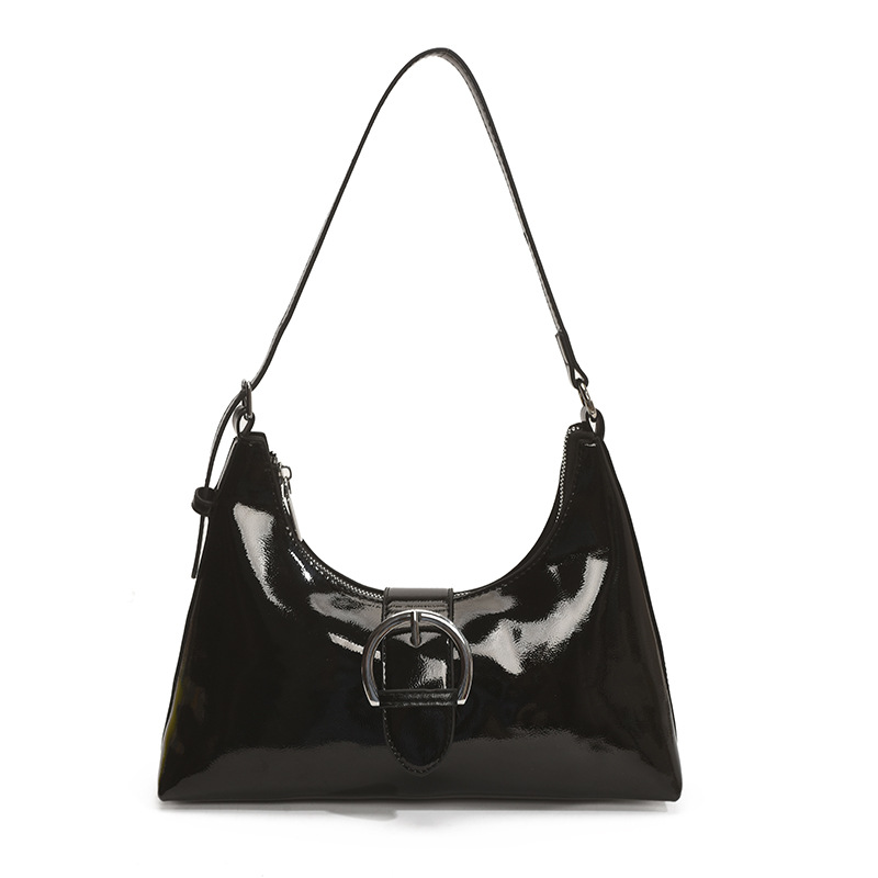 Bolso de alta calidad con textura 2025 verano nuevo estilo bolso de mujer charol brillante bolso de hombro moda todo-fósforo bolso de mensajero marea