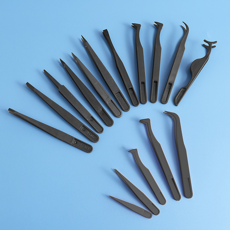 塑料镊子加硬镊子黑色弯头直头平头低价产品