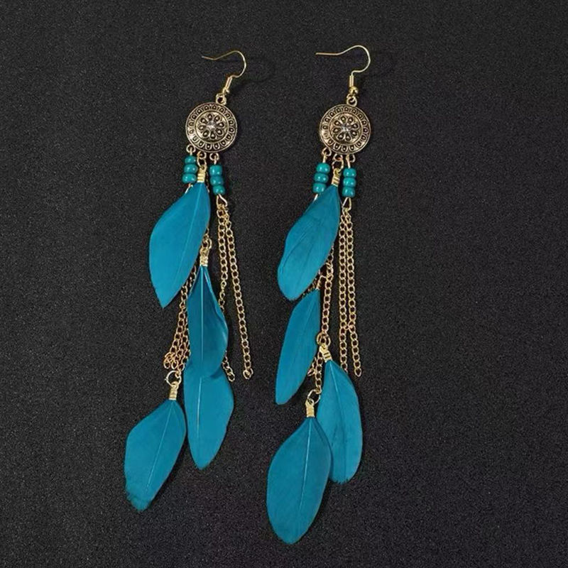 4-Retro long feather (hole blue)