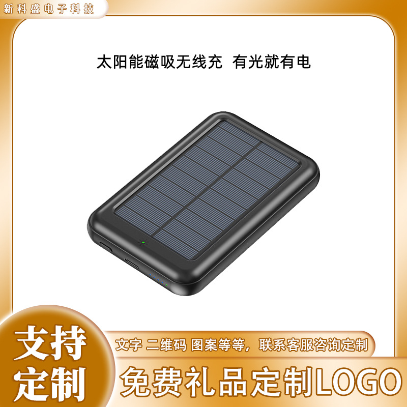 Banco de energía de carga rápida inalámbrico de succión magnética Magsafe delgado y liviano transfronterizo Mini banco de energía solar 20000 mAh