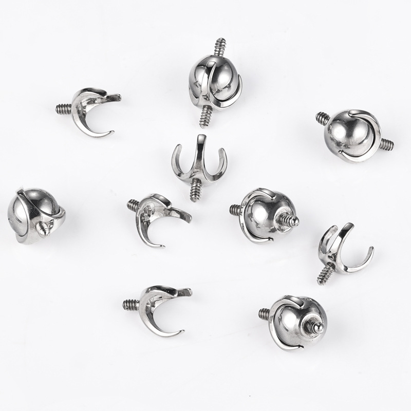 F136 Titanium Alloy Bidirectional Movable Adapter Ball Ear Bone Nail Deconstruction Ear Bridge Connector Puncture Jewelry detail image 7