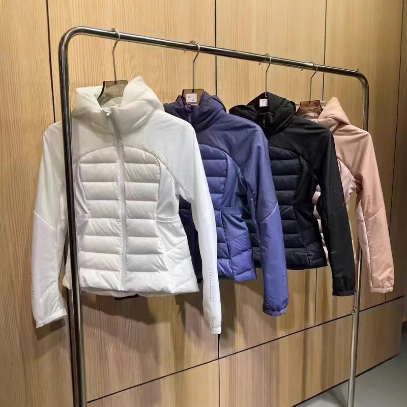 Lulu Fend Women's Sports down Jacket New Slim Fit Outdoor Winter Sports Running Yoga Wear Coat