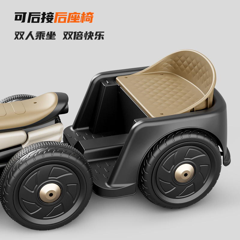 Niñas y hombres bebés cargar coche de control remoto puede sentarse en coche eléctrico de dos personas para niños tricicletas eléctricas música Bluetooth