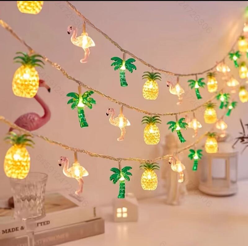 summer led string lights pineapple coconut tree flamingo decorative colored string lights beach ocean theme decorative string lights wholesale