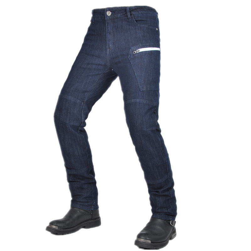 VOLERO jeans de motocicleta para hombre resistente al desgaste anti-desgarro ocio retro anti-caída pantalones de motocicleta