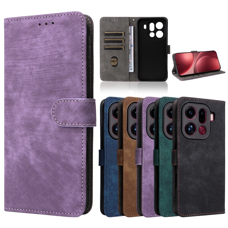 Suitable for Oppo Find X9 Pro Mobile Phone Case Find X9 5g Anti-Theft Brushed Leather Case Multi-Card Slot Wallet Holder