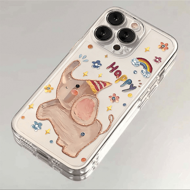 Graffiti Happy Little Elephant Case for Apple 17Promax Iphone16 Cartoon Style 14 Cute 13 Soft Case Graffiti Happy Little Elephant Case for Apple 17Promax Iphone16 Cartoon Style 14 Cute 13 Soft Case