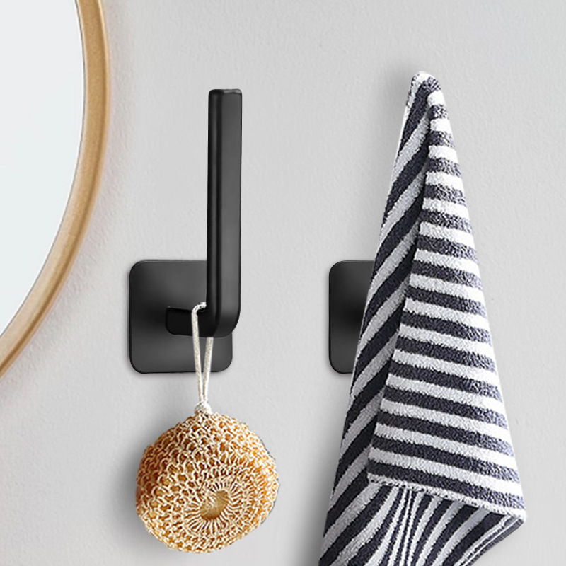 Punch-Free Negro gancho sin costuras perezoso RAG rack cocina montado en la pared de almacenamiento de tejido rack de almacenamiento de pared