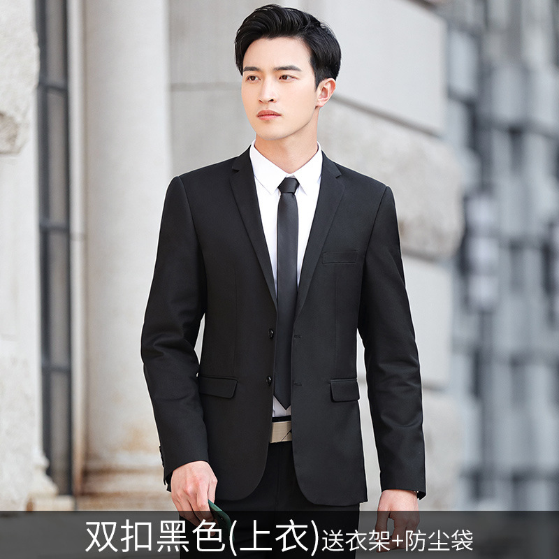 블랙 더블 버튼 수트 탑