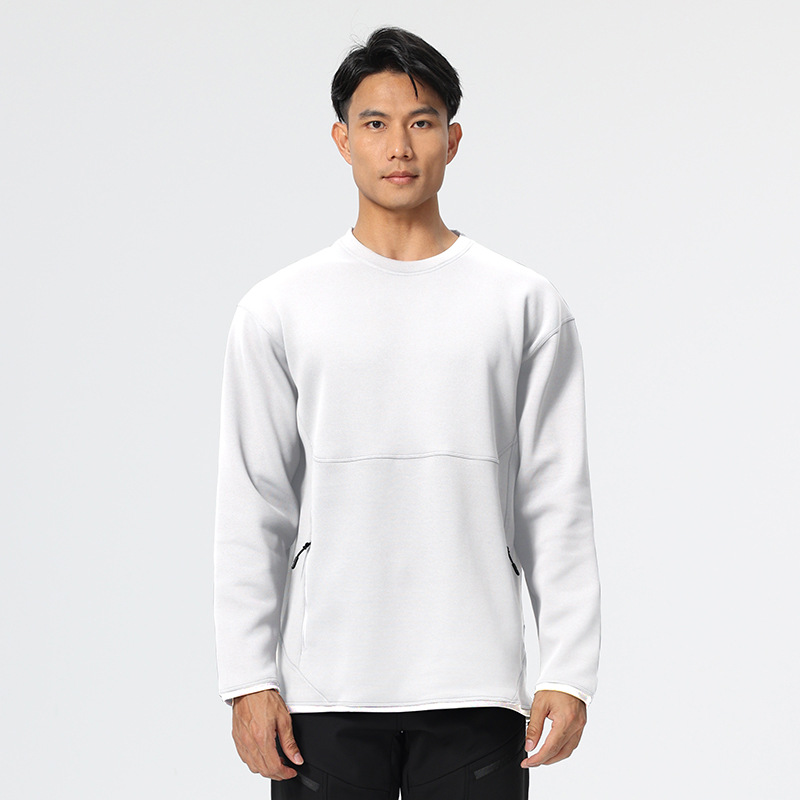 Niaojia, camiseta de manga larga con cuello redondo para hombre y mujer, ropa de abrigo informal y versátil, sudadera ajustada de color sólido para hombre, para otoño e invierno