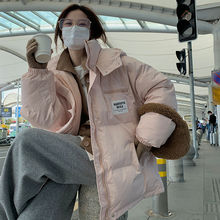 韓版連帽加厚面包服棉衣女冬季2022新款學生寬松棉襖外套棉服女潮