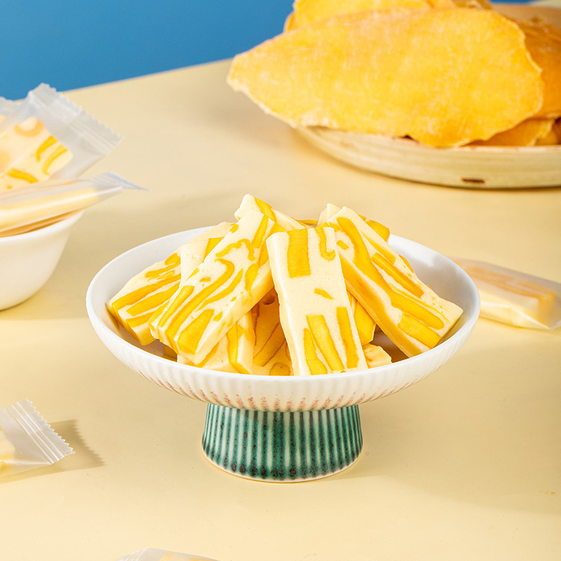 芒果奶糕500g牛軋奶糕輕乳奶香芒果乾蜜餞芒果奶芙奶磚水果乾零食