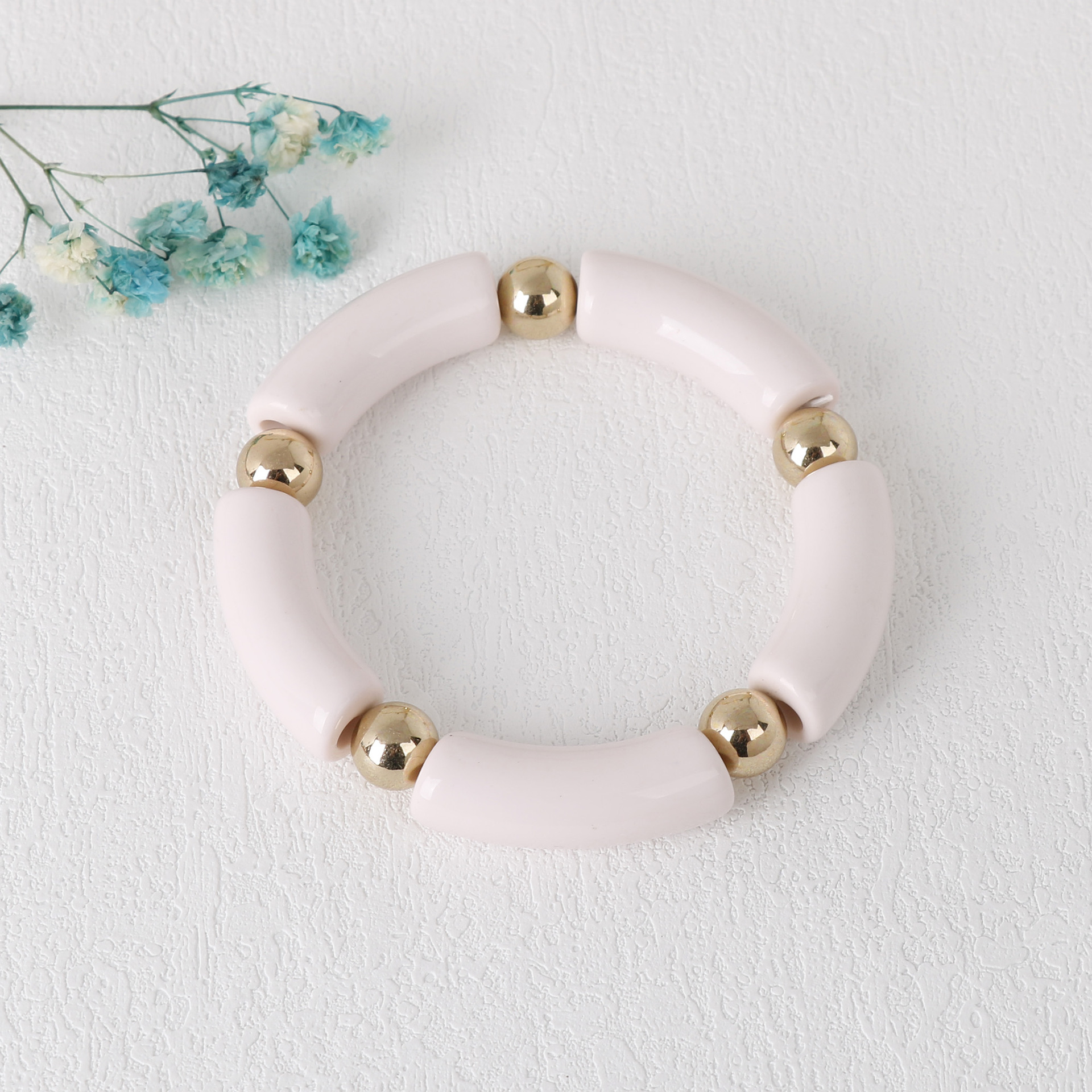 Simple Style Round Arylic Beaded Unisex Bangle 1 Piece