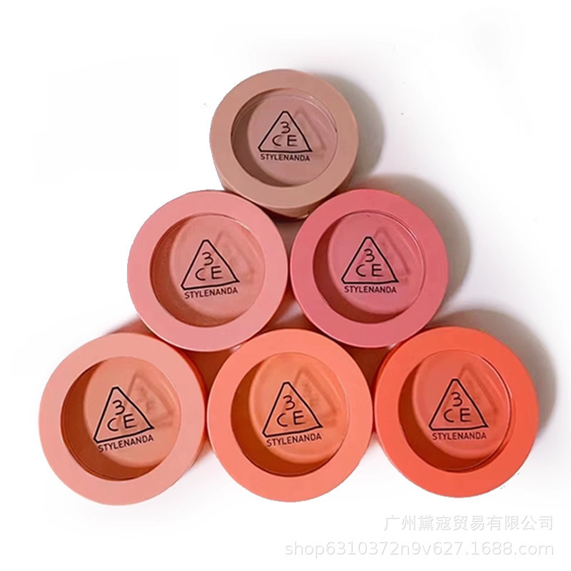 3CE单色腮红蜜桃橘裸粉红nudepeach润修膨胀收缩高光彩妆腮红|undefined