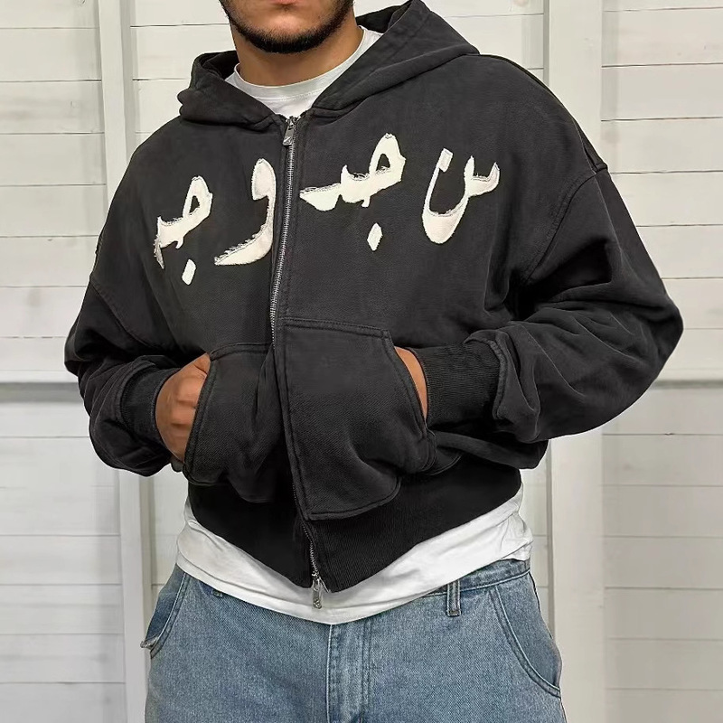 Cross-border 2025 Europe and the United States vintage spring and autumn loose oversized printed cardigan zipper men's and women's sweater top Cross-border 2025 Europe and the United States vintage spring and autumn loose oversized printed cardigan zipper men's and women's sweater top