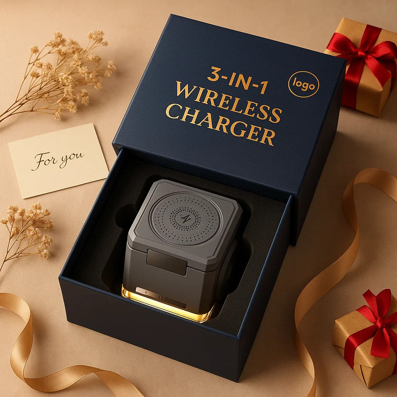 Suitable for Apple Android 15W Fast Charging Intelligent Recognition Three-Device-In-One Mobile Phone Headset Watch Universal Smart