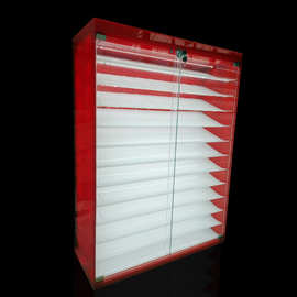 亚克力制品厂家定制大中型红色多层柜子 服装店陈列柜亚克力架子