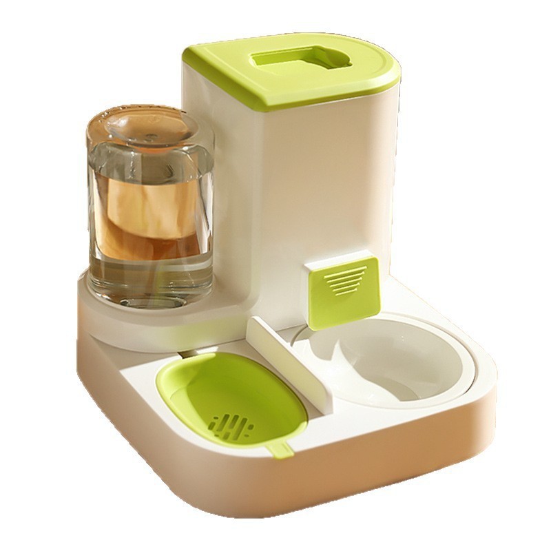 Nuevo gato Alimentador automático dispensador de agua renovación automática de agua húmeda y seca separación de gran capacidad Pet Bowl gato tazón al por mayor