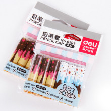 得力0509学生铅笔套 可爱保护笔帽塑料铅笔延长器 笔盖多功能素描