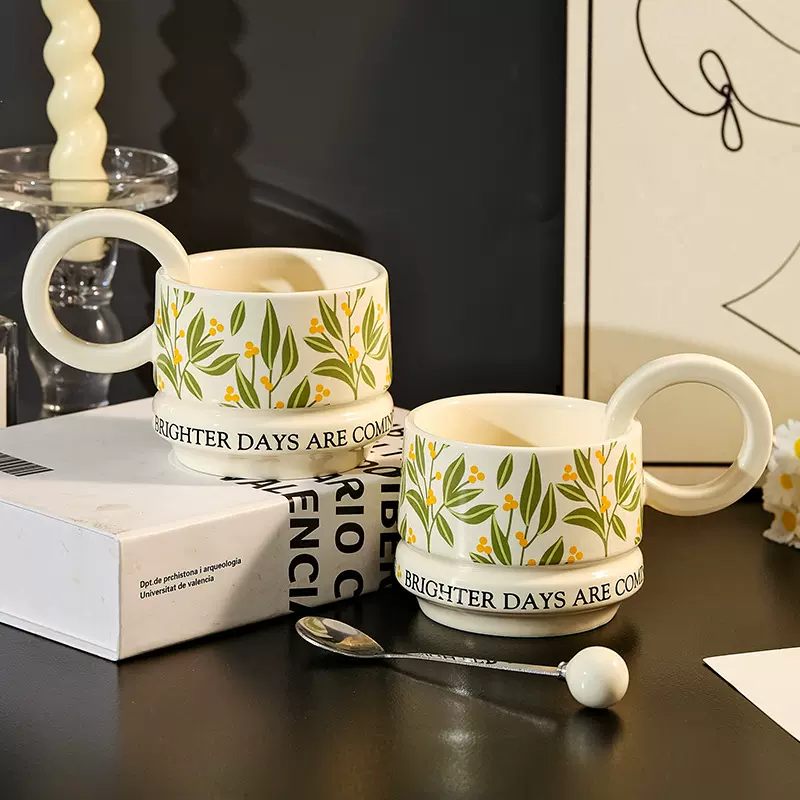 原创小众陶瓷杯子小清新马克杯情侣法式创意办公室茶杯伴手礼水杯