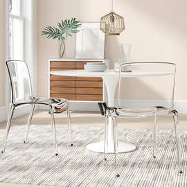 北欧网红化妆椅梳妆台凳子透明亚克力椅子休闲简约现代客厅餐椅