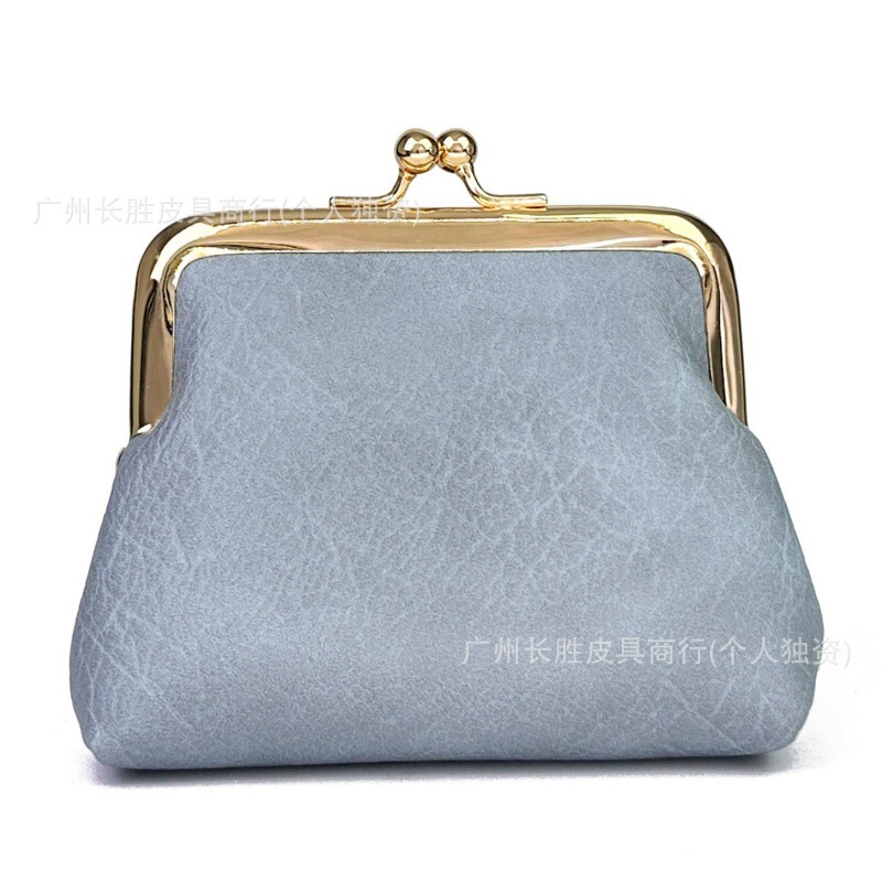 Cross-border Ladies Faux Leather Coin Purse Retro Fashion Cute Kiss Lock Small Large Capacity Durable Coin Bag